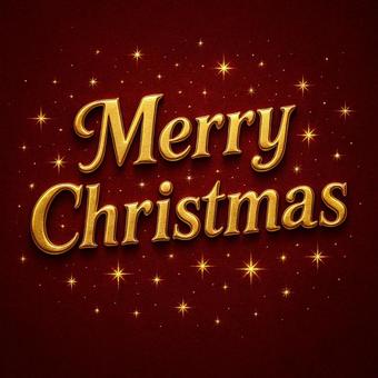 Merry Xmasのタイトル文字 Merry Xmasのタイトル文字の写真