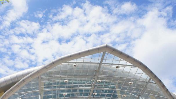 Photo, building, steel roof, glass, 