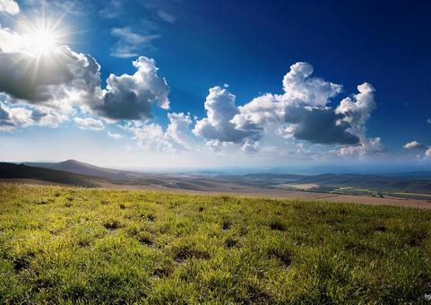 Sky, clouds and earth background 2, sky, blue sky, sun, JPG