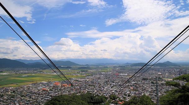 八幡山ロープウェイから近江八幡市街を望む 八幡山ロープウェイから近江八幡市街を望む 八幡山ロープウェイ,初秋,近江八幡市の写真素材