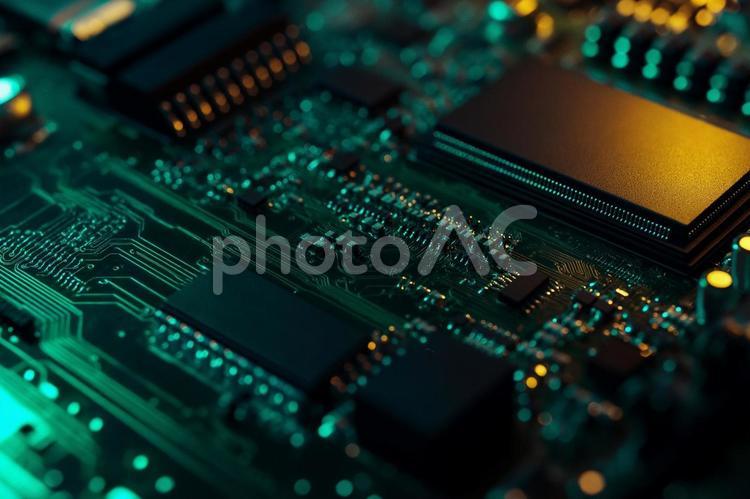 AIなどの先端半導体のイメージ 半導体,先端技術,半導体チップの写真素材