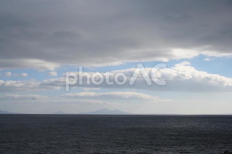 北海道　北方領土　国後島 北海道,羅臼,国後島の写真素材