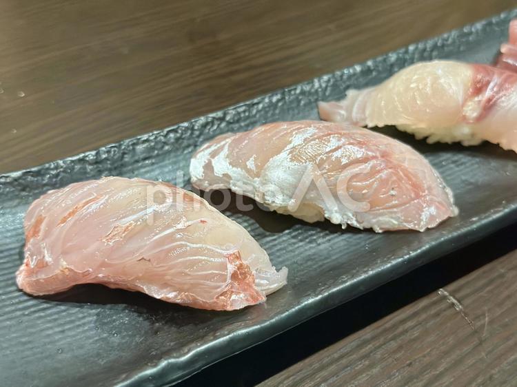 白身魚の握り寿司盛り合わせ 握り,回らない寿司,魚の写真素材