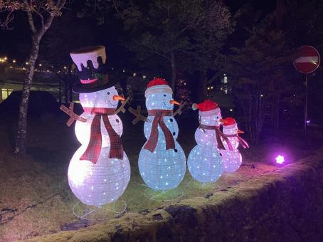 雪だるま イルミネーション 雪だるま イルミネーションの写真