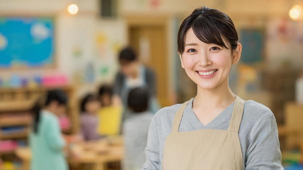 アジア人の保育士のイメージ02の写真