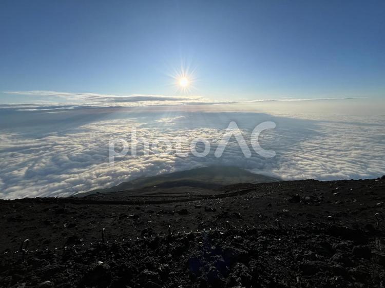 雲海　富士山 風景,富士山,雲海の写真素材