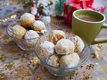 スノーボールクッキー.1 スノーボールクッキー,クリスマス,クッキーの写真素材
