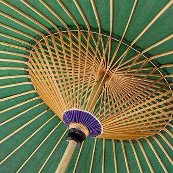 和傘　緑 和傘,番傘,日本の写真素材