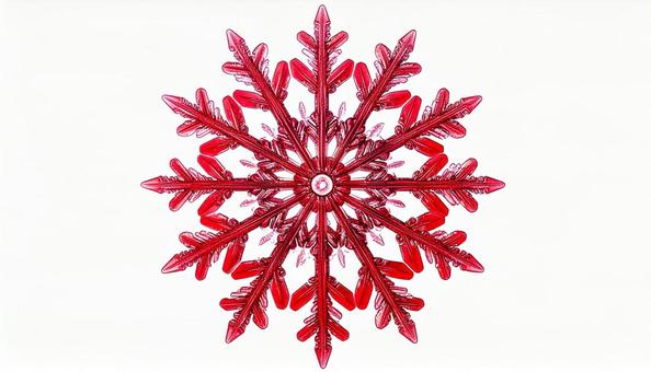 六角形の雪の結晶 赤色 デザイン素材 六角形の雪の結晶 赤色 デザイン素材の写真