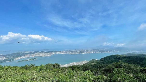 風師山からの光景 風師山,関門海峡,門司港の写真素材