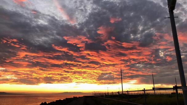 8月の夕焼け 8月の夕焼けの写真
