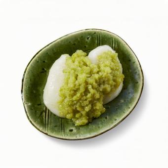 ずんだ餅 真俯瞰 ずんだ餅 真俯瞰 ずんだ餅,和菓子,枝豆餡の写真素材