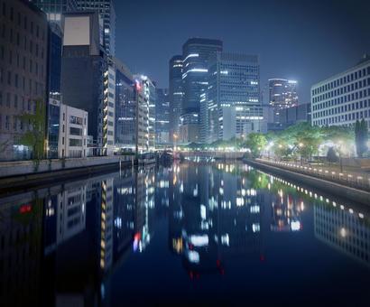 Image material of Nakanoshima area at night, JPG