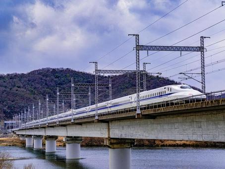 山陽新幹線 山陽新幹線 山陽新幹線,吉井川,新幹線の写真素材