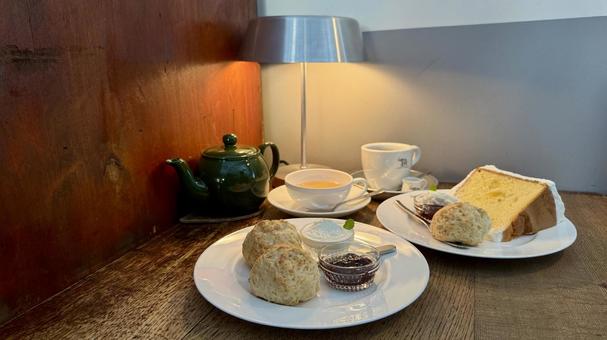 カフェ スコーン,スイーツ,デザートの写真素材