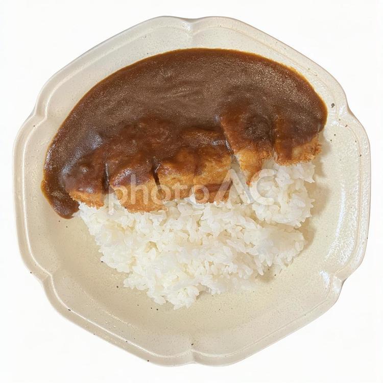 カツカレー（PSDは背景切り抜き） カツカレー,カレー,カレーライスの写真素材