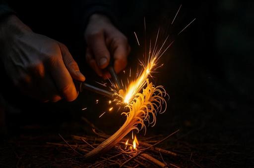 火花からの焔 火花からの焔の写真