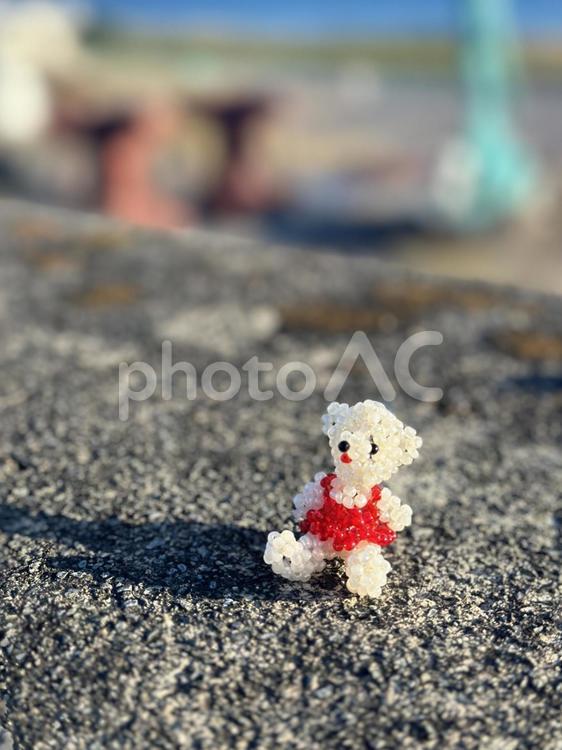 ビーズのくまさん ビーズ,くま,かわいいの写真素材