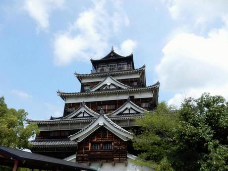 【風景写真】広島城が見える風景 広島城,天守閣,本丸の写真素材