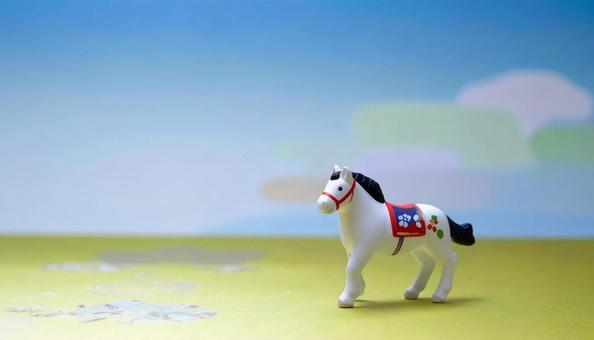 干支小物 年賀状素材 午の置物 干支小物 年賀状素材 午の置物の写真