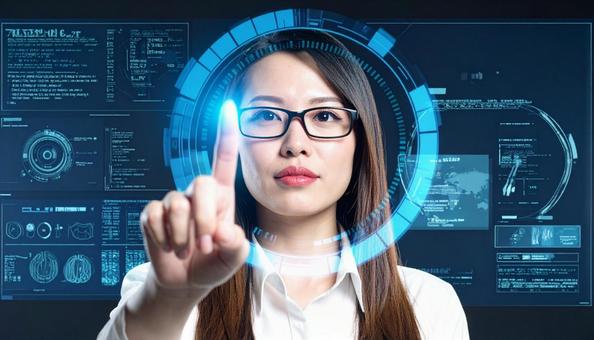 ITデジタルイメージと女性 ITデジタルイメージと女性の写真