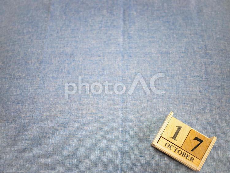 素材（日付10月17日） 水色,10月17日,日付の写真素材