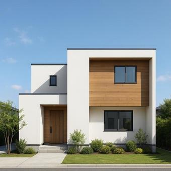 モダン戸建て住宅外観の写真