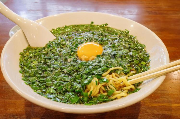 ニラそば2 ニラそば,ラーメン,ニラの写真素材