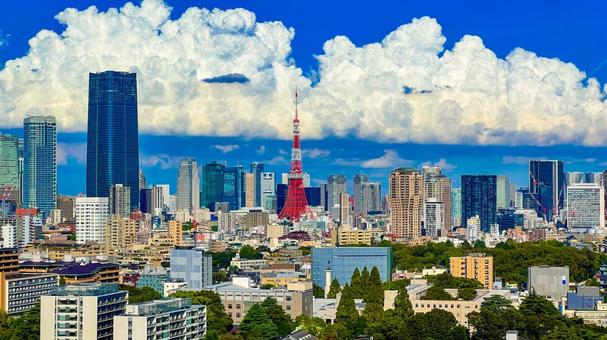 近代都市と青空_1 近代都市と青空_1 都会,大都会,ビル群の写真素材