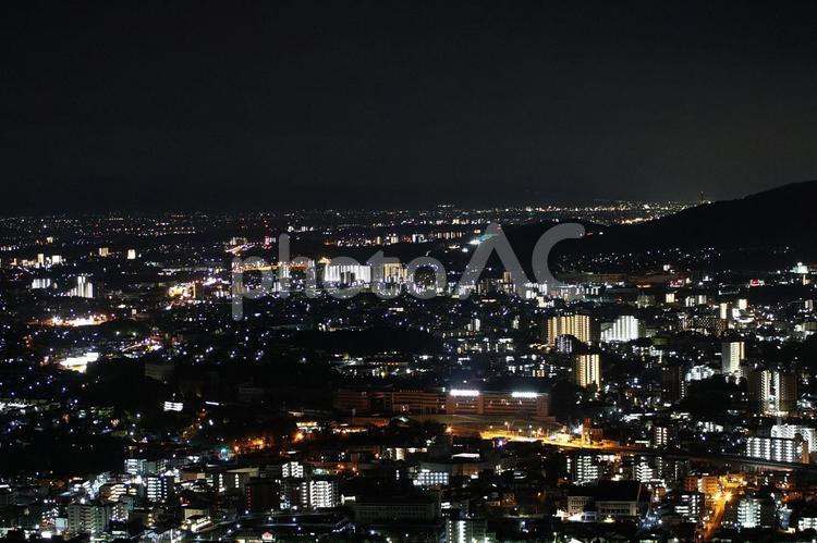 岩屋の夜色―城跡から煌めく都市の夢 スカイライン,旅,夜の写真素材