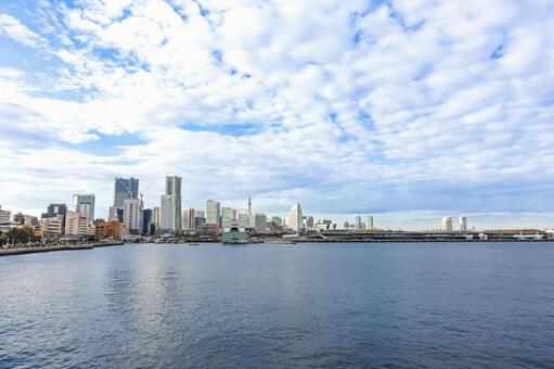 氷川丸から見た横浜の風景 氷川丸,山下公園,横浜の写真素材