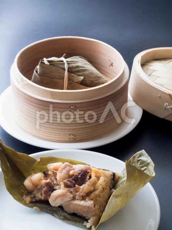 中華ちまきと蒸籠 ちまき,粽,中華の写真素材