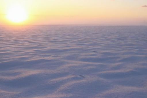 朝日と雪 朝日と雪の写真