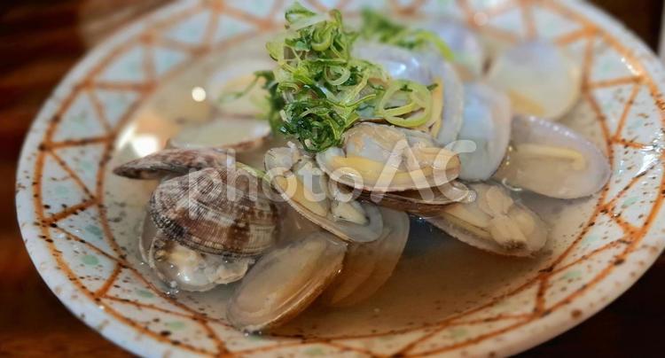 アサリの酒蒸し アサリ,酒蒸し,居酒屋の写真素材