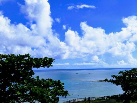 Okinawa sea_hill where the sea can be seen 2, okinawa, okinawa, sky, JPG