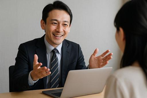 オフィスでの面談/打ち合わせ オフィスでの面談/打ち合わせの写真