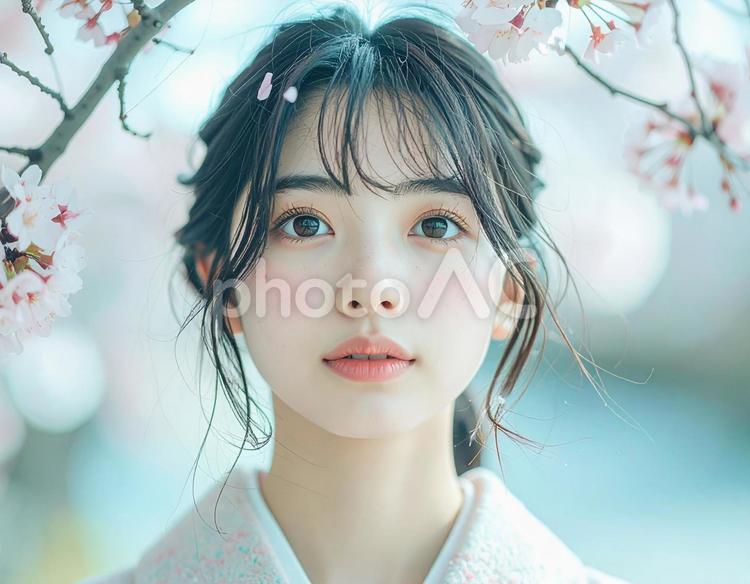 可愛い女性のアップ 女性,人物,ポートレートの写真素材