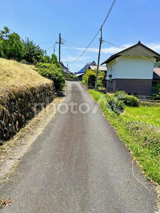 田舎の山へと続く道 田舎,道,風景の写真素材