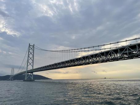 明石海峡大橋 明石海峡大橋 明石海峡大橋,吊り橋,舞子の写真素材