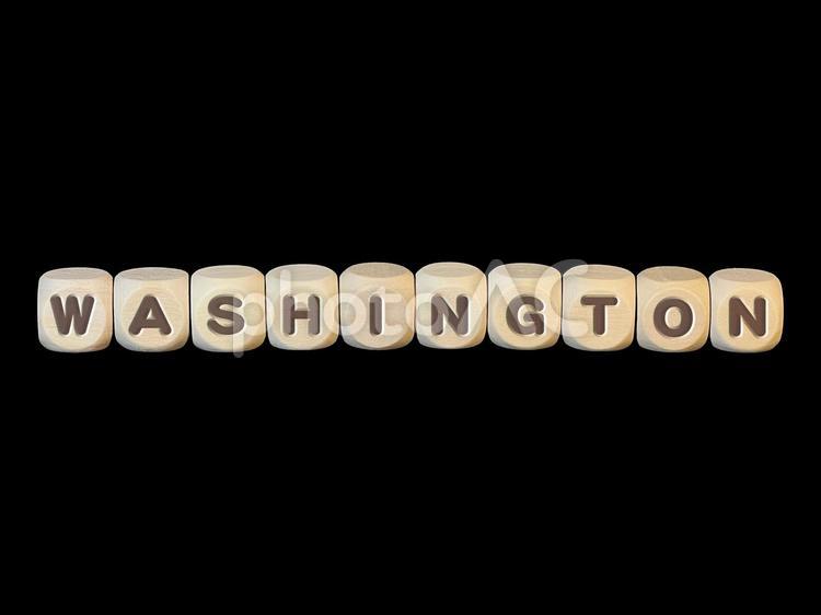 文字ブロック『ワシントン州』 文字,文字ブロック,キューブの写真素材