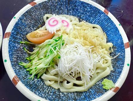 Photo, chilled noodle udon, udon, fried bean, 