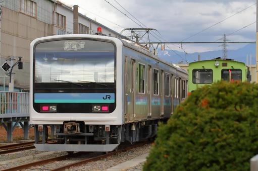 長野総合車両センター、元209系訓練車 jr,jr東日本,長野総合車両センターの写真素材