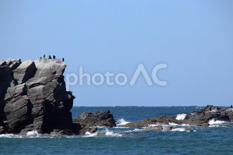 青い海の岩場と波 海,風景,空の写真素材