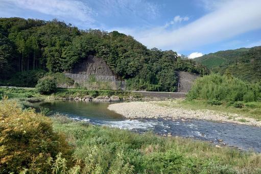 島根県-道の駅かきのきむら-高津川 道の駅,かきのきむら,高津川の写真素材