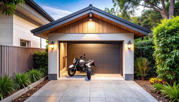 バイクのガレージ バイクのガレージの写真