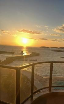 海辺の夕陽 夕陽,海,旅行の写真素材