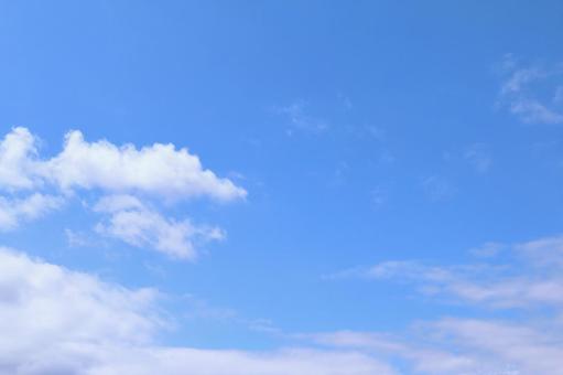 青空と白い雲 空,自然,青空の写真素材