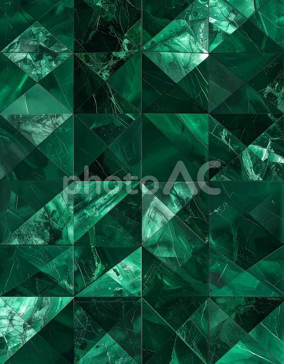 翠玉の幾何学模様 エメラルド,グリーン,幾何学模様の写真素材