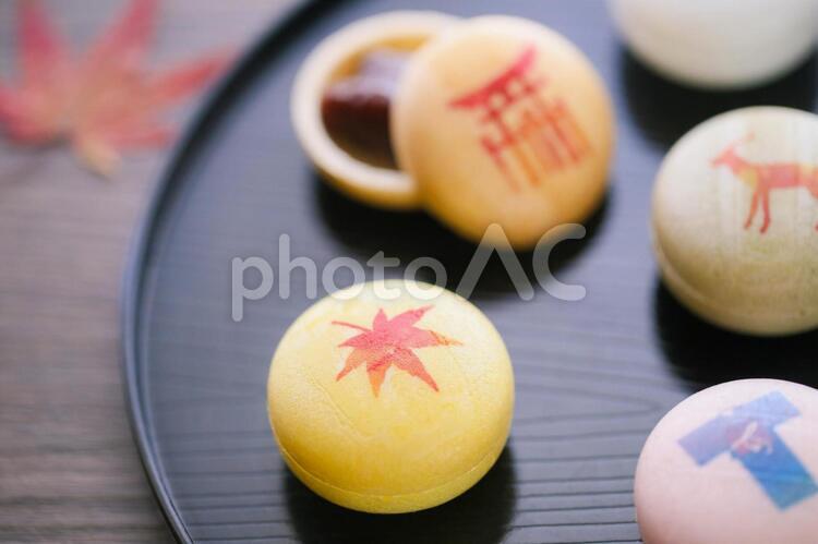 秋色もなか もなか,最中,和菓子の写真素材