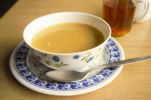 チキンスープ　ネパール スープ,汁物,軽食の写真素材